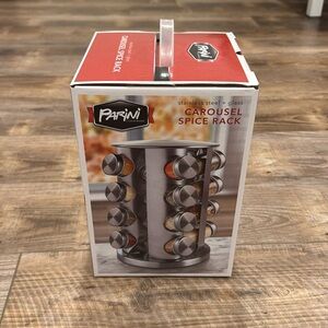 Parini Cookware Carousel Spice Rack Stainless Steel Brand New Never Opened